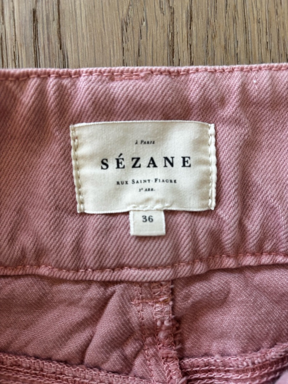 Sézane High-Rise Jeans in Dusty Pink